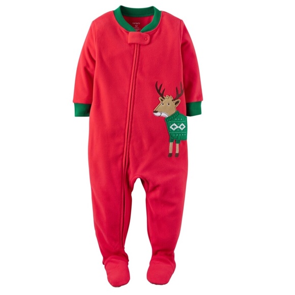 Carter's Other - Carter’s Christmas reindeer footed pajamas